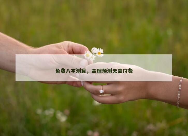 免费八字测算，命理预测无需付费