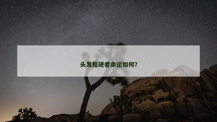 头发粗硬者命运如何？